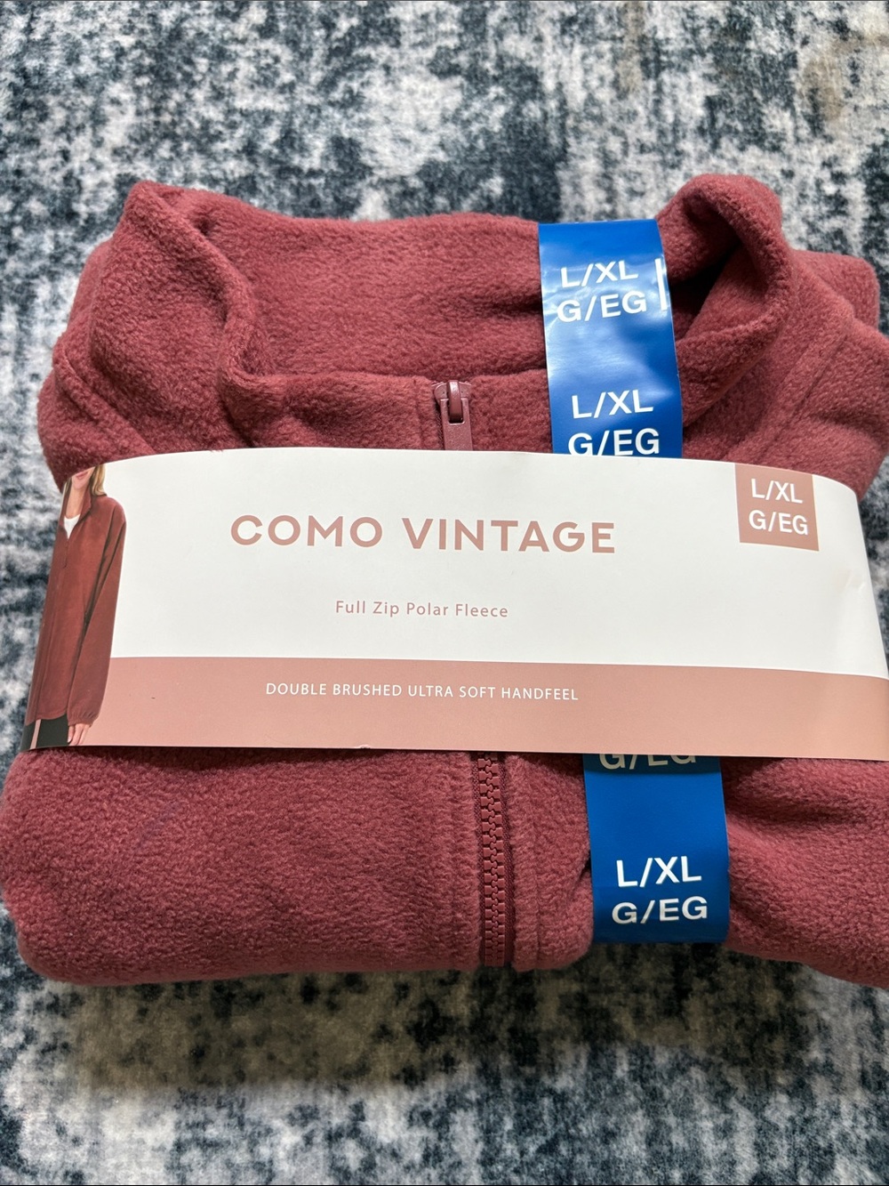 Como Vintage Dusty Rose Full Zip Polar Fleece Jacket
